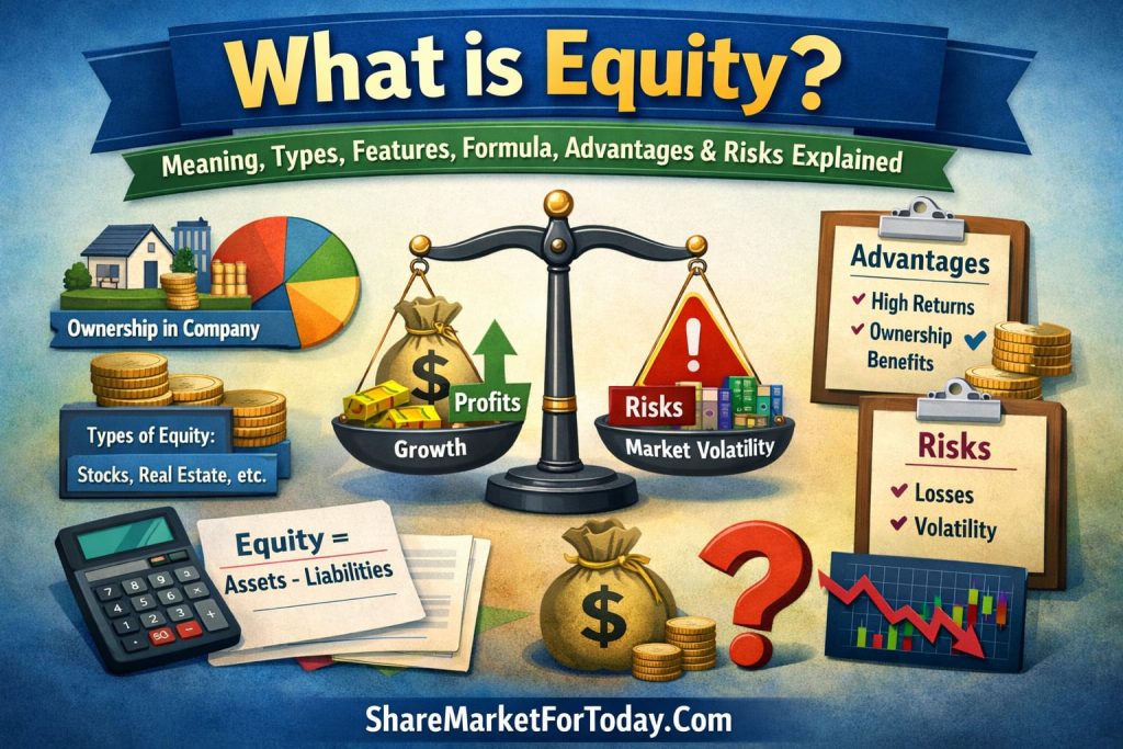 What Is Equity? Meaning, Types, Features, Formula, Advantages and Risks Explained in Simple Terms