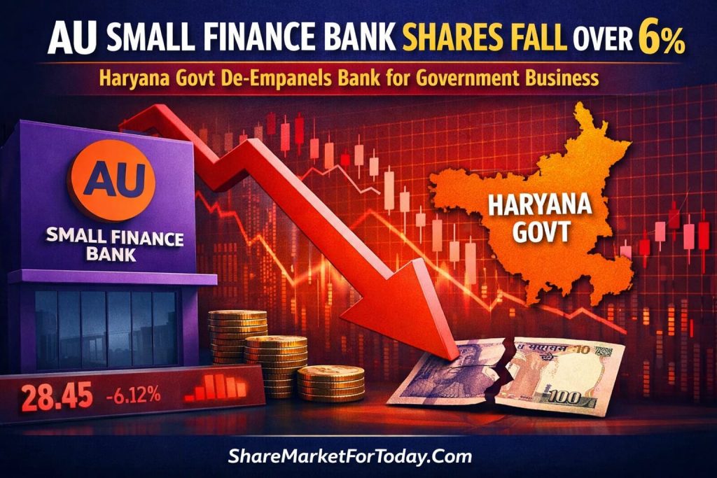 AU Small Finance Bank Shares Fall Over 6% After Haryana Government De-Empanels Bank for Government Business